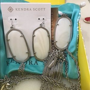 Kendra Scott set. White pearl rayne and Danielle